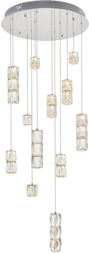 Elegant 3500D24C Polaris Chrome LED Multi Hanging Light Fixture
