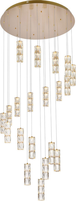 Elegant 3500D38G Polaris Gold LED Multi Hanging Lamp