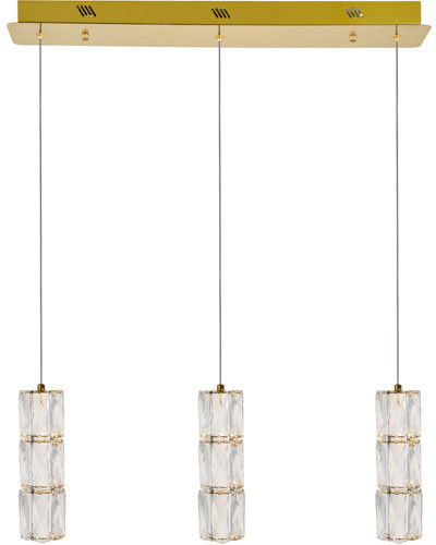 Elegant 3500D3G Polaris Gold LED Multi Drop Ceiling Light Fixture