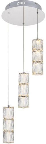 Elegant 3500D3RC Polaris Chrome LED Multi Drop Lighting Fixture