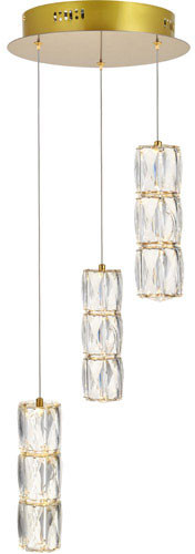 Elegant 3500D3RG Polaris Gold LED Multi Pendant Lighting