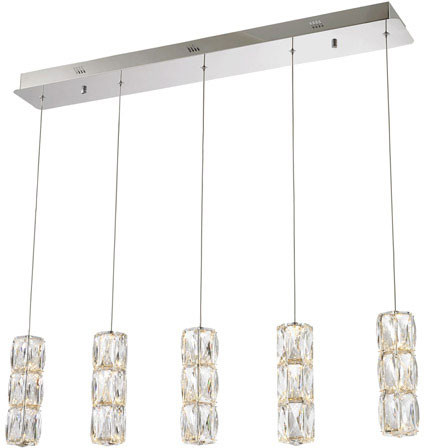 Elegant 3500D5C Polaris Chrome LED Multi Pendant Light