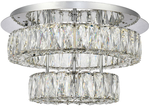 Elegant 3503F18L2C Monroe Chrome LED Flush Mount Lighting