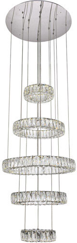 Elegant 3503G5LC Monroe Chrome LED 31.5" Hanging Light Fixture