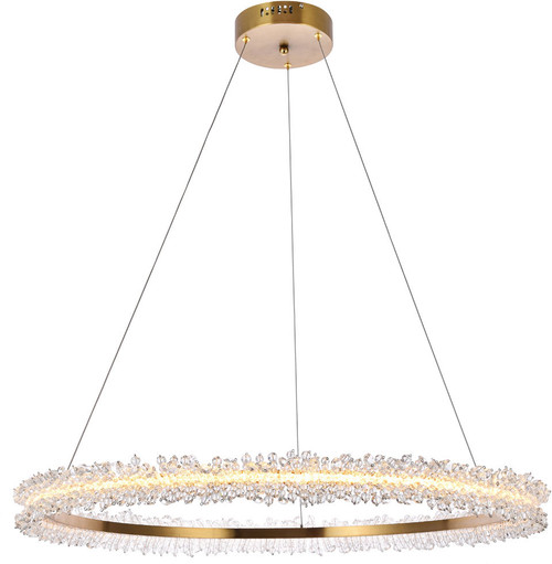 Elegant 3506D34G Laurel Gold 33.9" Drop Ceiling Light Fixture
