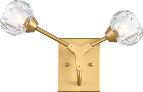 Elegant 3508W15G Zayne Gold and Clear Lamp Sconce