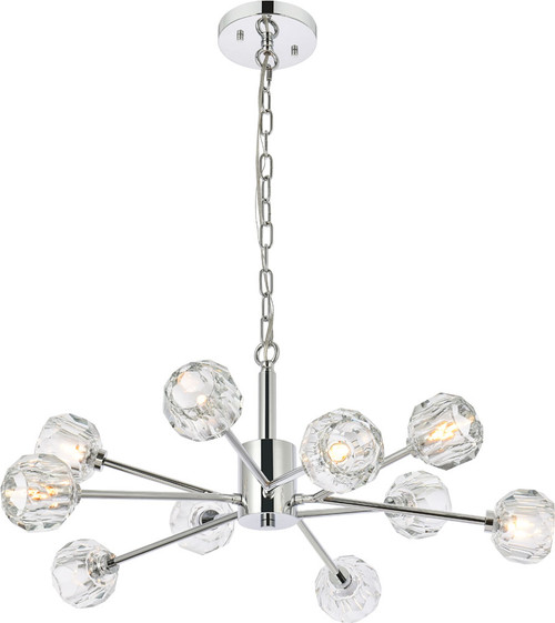 Elegant 3509D29C Graham Chrome and Clear Lighting Chandelier