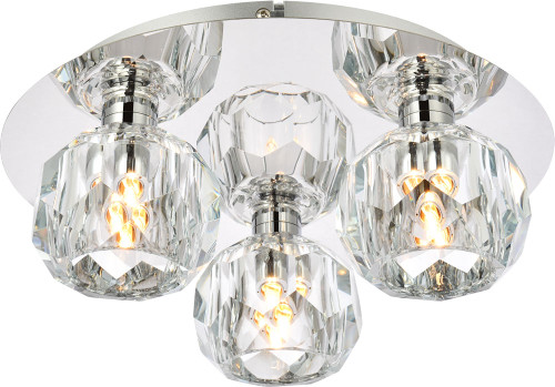 Elegant 3509F12C Graham Chrome and Clear Ceiling Lighting Fixture