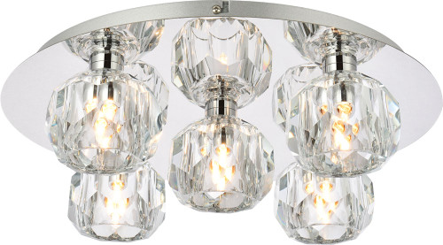 Elegant 3509F16C Graham Chrome and Clear Ceiling Light Fixture