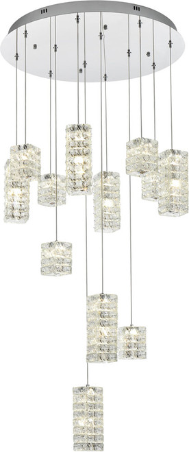 Elegant 3680D28C Aston Chrome LED Multi Pendant Lamp