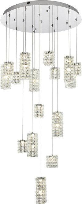 Elegant 3680D32C Aston Chrome LED Multi Hanging Light Fixture