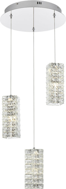 Elegant 3680D3RC Aston Chrome LED Multi Drop Lighting