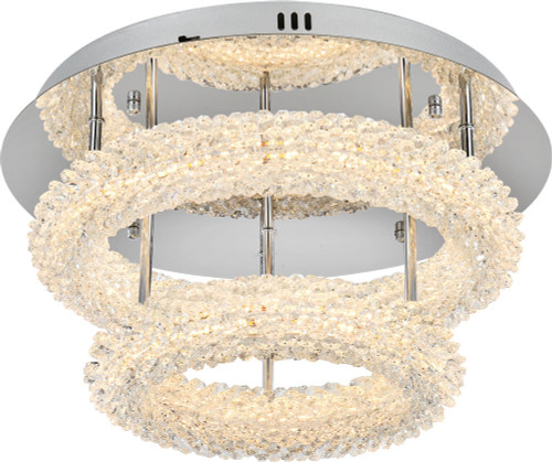Elegant 3800F18L2C Bowen Chrome LED 18" Ceiling Lighting Fixture