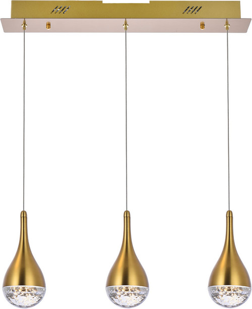 Elegant 3803D24SG Amherst Satin Gold LED Multi Ceiling Light Pendant