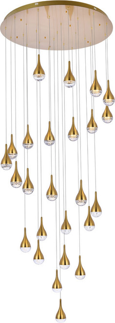 Elegant 3825D42SG Amherst Satin Gold LED Multi Hanging Light