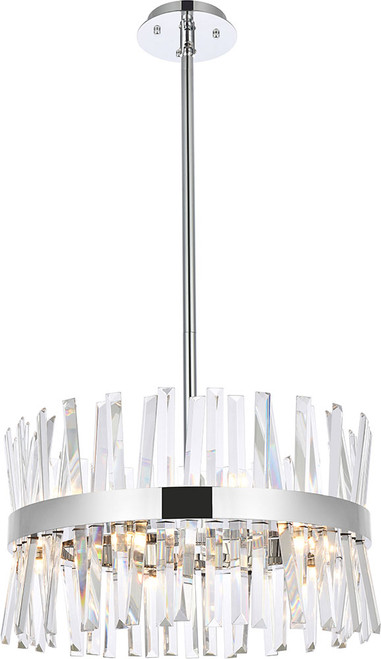 Elegant 6200D20C Serephina Crystal Chrome 20" Pendant Lighting Fixture
