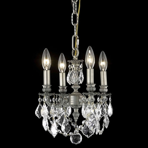 Elegant 9104D10PW-RC Lillie Vintage Classic Crystal Mini Chandelier in Pewter