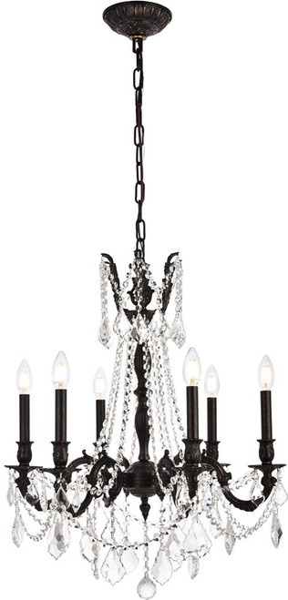 Elegant 9206D23DB-GT/RC Rosalia Dark Bronze Mini Hanging Chandelier