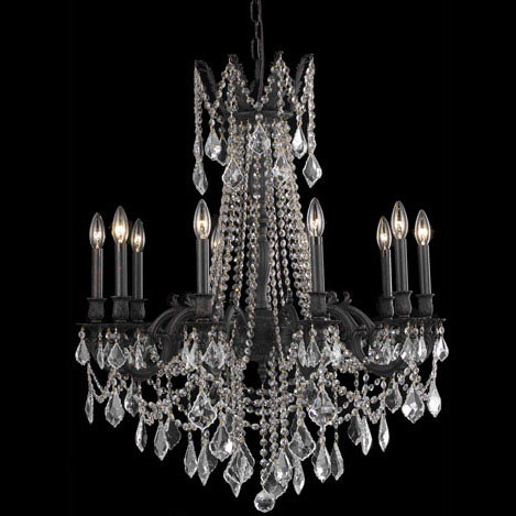 Elegant 9210D28DB-RC Rosalia Dark Bronze Chandelier Lamp