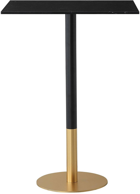 Elegant AF11R2428BK Ronan Contemporary Black and Gold Rectangle Pub Table
