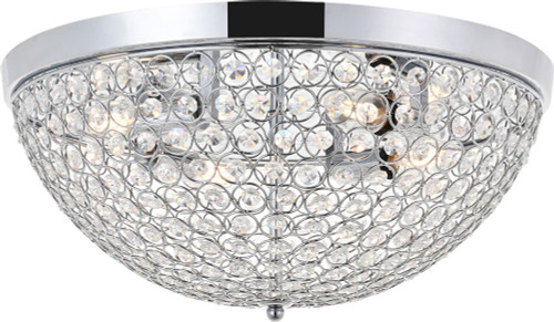 Elegant LD5012F18C Taye Chrome And Clear 18" Overhead Lighting