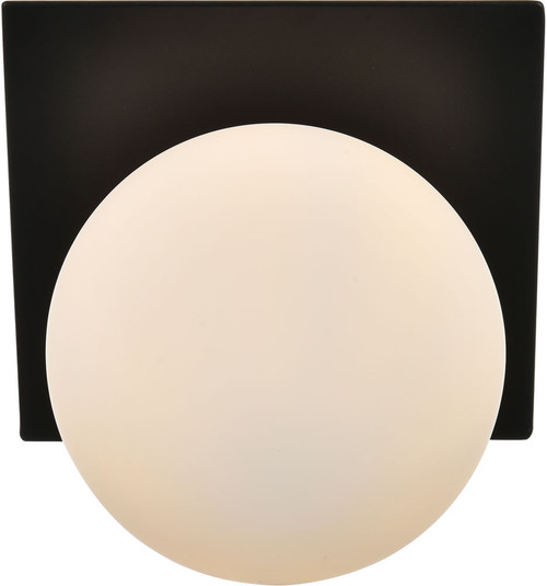 Elegant LD7304W7BLK Jillian Modern Black and Frosted White Living District Wall Lighting Sconce
