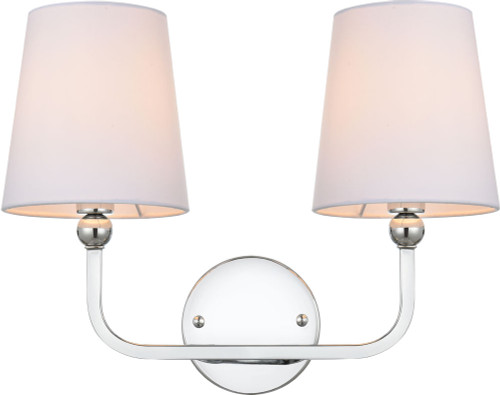 Elegant LD7322W16CH Colson Chrome and Clear Living District 2-Light Vanity Light Fixture