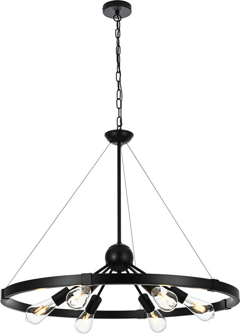Elegant LD746D32BK Thora Modern Black Ceiling Chandelier