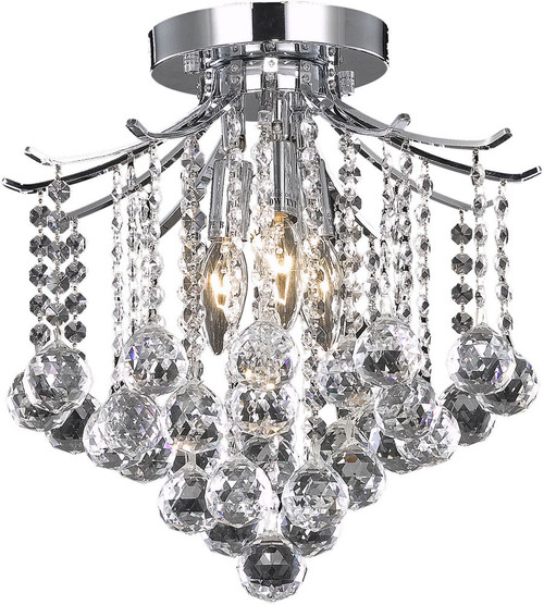 Elegant LD8200F12C Amelia Chrome 12" Ceiling Light Fixture