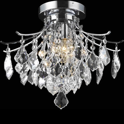 Elegant LD8100F16C Amelia Chrome 16" Overhead Light Fixture