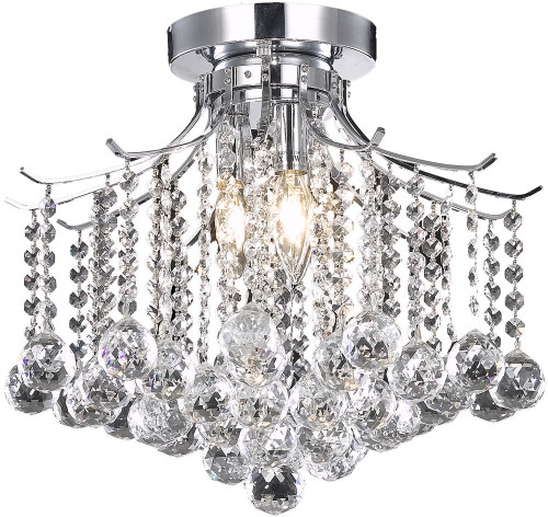 Elegant LD8200F17C Amelia Chrome 16" Overhead Lighting Fixture