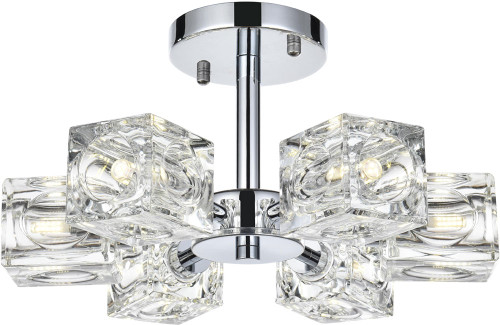 Elegant LD920F14C Lyra Chrome Flush Mount Lighting