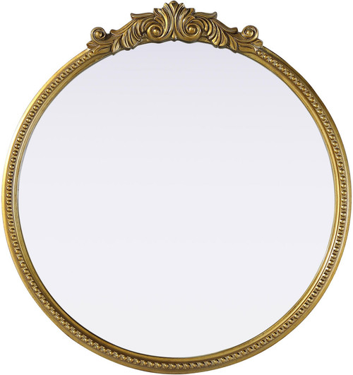 Elegant MR7G30AB Naomi Contemporary Antique Brass 30" Wall Mirror