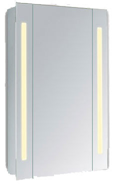 Elegant MRE8002 Elixir Modern Silver Powder Coating LED Vanity Medicine Cabinet