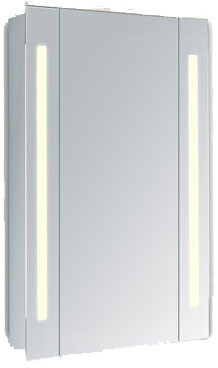 Elegant MRE8012 Elixir Contemporary Silver Powder Coating LED Vanity Medicine Cabinet