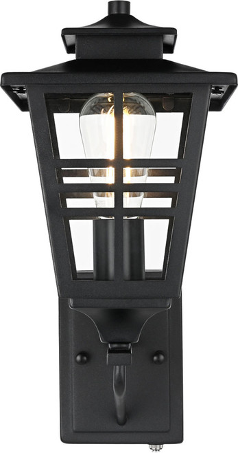 Elegant OD303W15BK Macon Contemporary Black Exterior Light Sconce