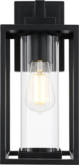 Elegant OD310W14BK Memphis Modern Black Exterior Light Sconce