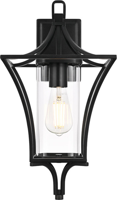 Elegant OD311W19BK Belgrade Modern Black 18.5" Outdoor Wall Light Sconce