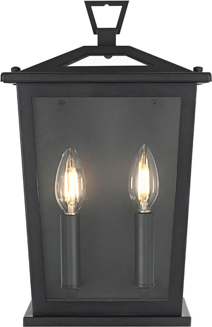 Elegant OD331W14BK Richmond Contemporary Black Exterior Lighting Sconce