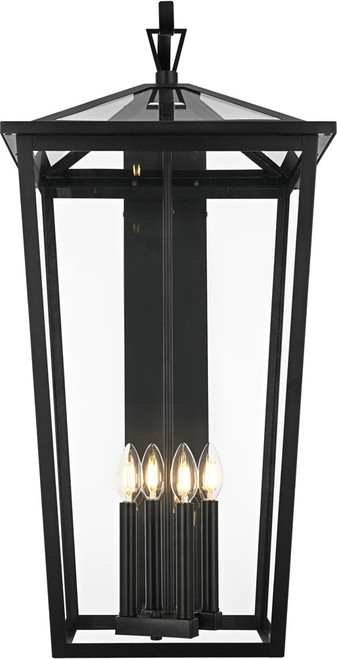 Elegant OD334W33BK Frankford Contemporary Black Outdoor Wall Sconce Lighting