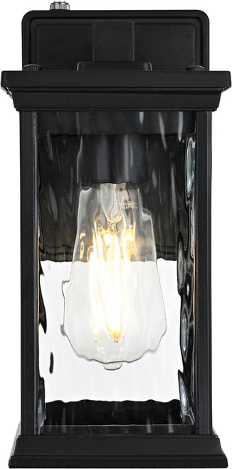 Elegant OD336W11BK Mascher Contemporary Black Outdoor Wall Light Fixture