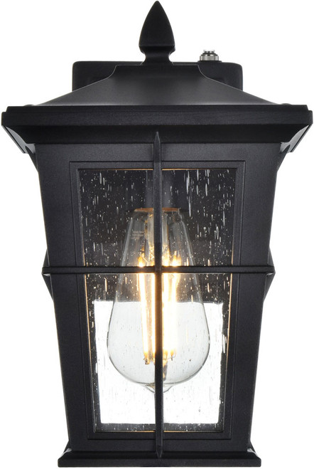 Elegant OD337W12BK Bodine Modern Black Outdoor Wall Sconce Light
