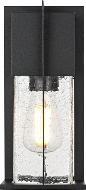 Elegant OD340W12BK Janney Modern Black Outdoor Wall Lamp