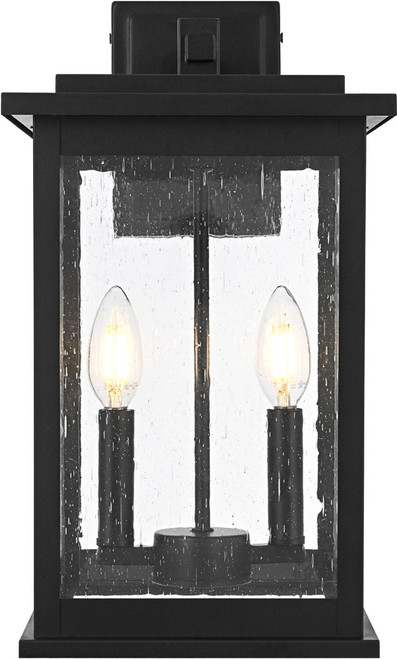 Elegant OD350W16BK Ringgold Contemporary Black 16" Exterior Light Sconce