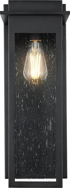Elegant OD362W19BK Dunton Modern Black Outdoor Wall Light Fixture