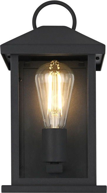 Elegant OD411W12BK Neil Modern Black 12" Outdoor Wall Sconce Light