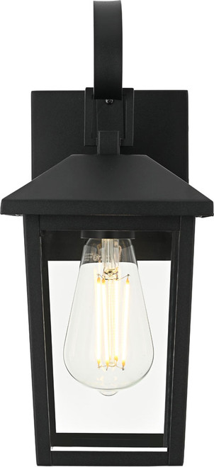 Elegant OD502W12BK Riggs Modern Black Outdoor Lamp Sconce