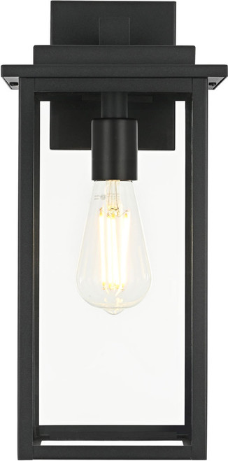 Elegant OD50126W15BK Kaysen Modern Black Outdoor Wall Light Sconce