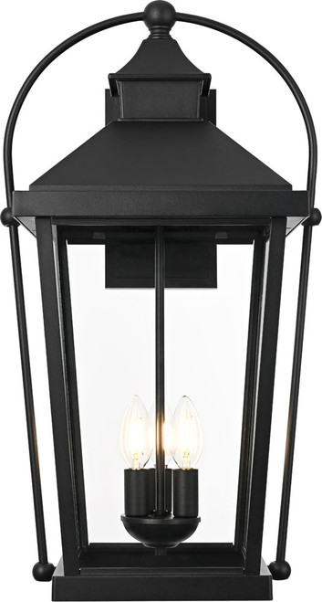 Elegant OD605W24BK Luz Modern Black 24" Outdoor Wall Lighting Fixture