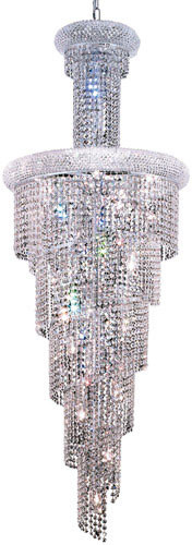 Elegant V1800SR22C-RC Spiral Chrome 21" Hanging Pendant Light
